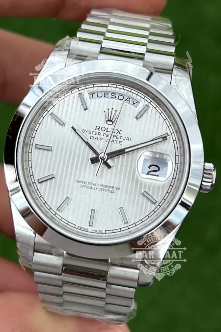 Rolex Day-Date 40mm Silver Index Platinum 228206