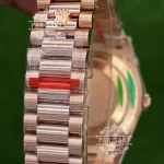 Rolex Day-Date Rose White Dial Fluted Bezel 228235
