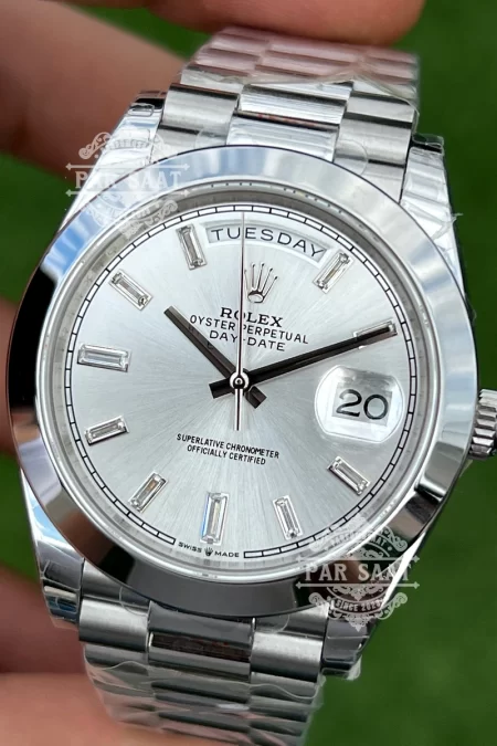 Rolex Day-Date Silver Index Diamond 228206