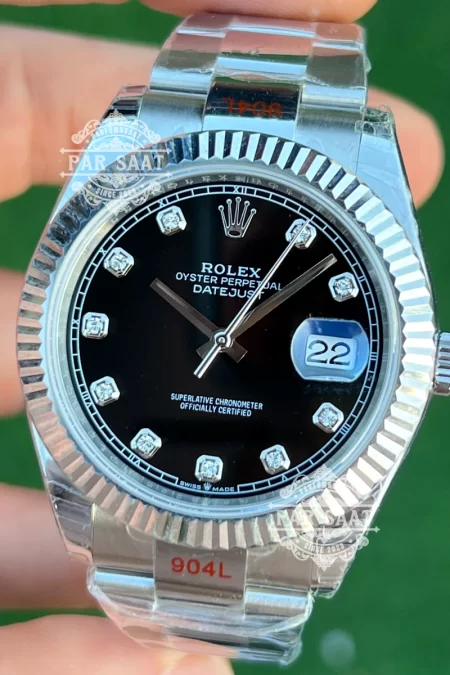 Rolex Datejust 41 Siyah Taşlı Kadran Oyster Kordon