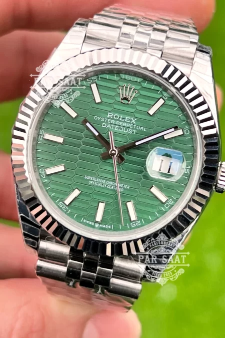 Rolex Datejust Mint Green Motif Kadran 41 Jubilee