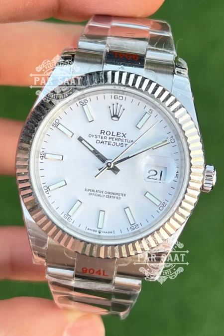 Rolex Datejust 41 Beyaz Kadran Oyster Kordon