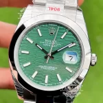 Rolex Datejust Yeşil Damalı Kadran Düz Bezel Jubilee